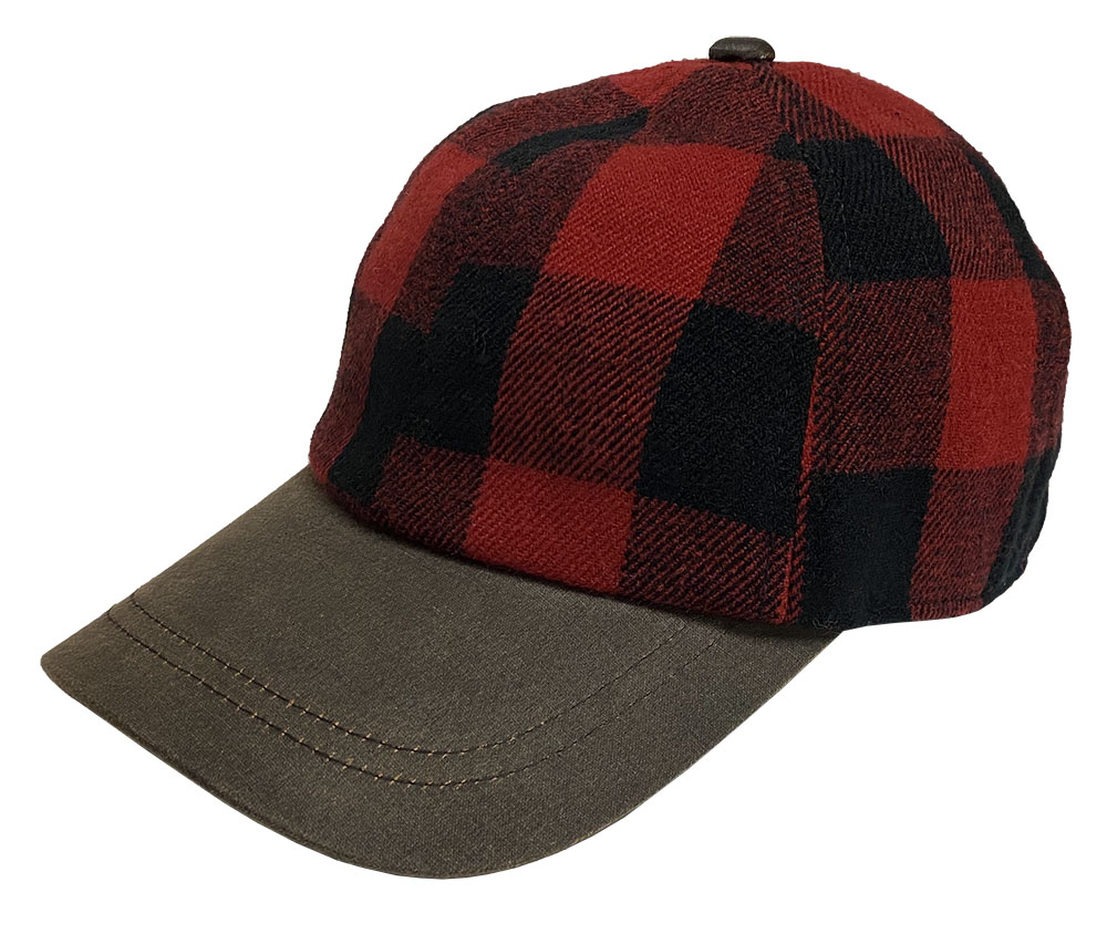 Timber Buffalo Plaid Ball Cap with Inside Earflaps - Troopers & Work Caps